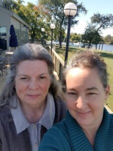 Maria Maisto (r) with colleague and fellow NFM leader Anne Wiegard