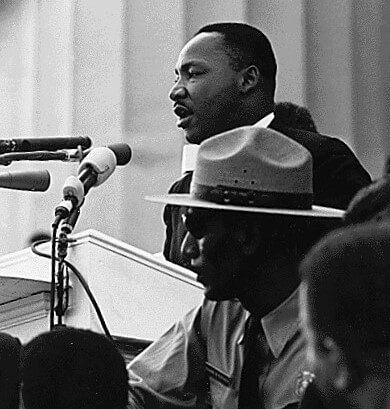 Martin Luther King, Jr. delivering his "I Have a Dream" speech in 1963.