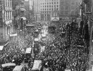 The 1919 Boston Police Strike: A few police union locals formed as public sector unions spread along with other unions during World War I. When Boston’s police struck in September 1919 over the right to join a union—along with grievances about wages, work hours, and working conditions—the un-policed city endured disorder, destruction, and a few deaths. After this, many states, counties, and municipalities outlawed most types of public sector unions, including teachers. Newly arrived Massachusetts Militia tries to keep order in Boston’s Scollay Square 